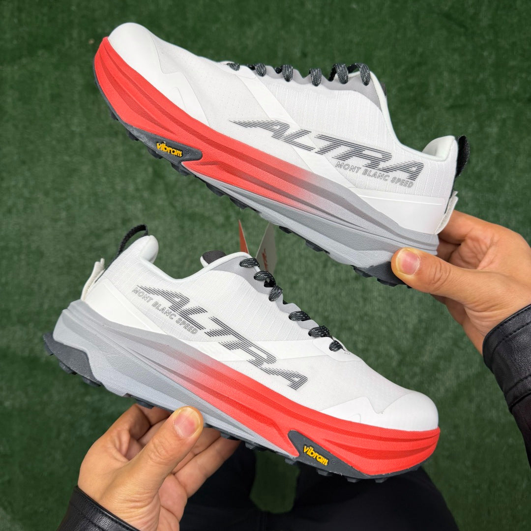 Altra Mont Blanc Speed White Red Men Women Lightweight Trail Running Shoes