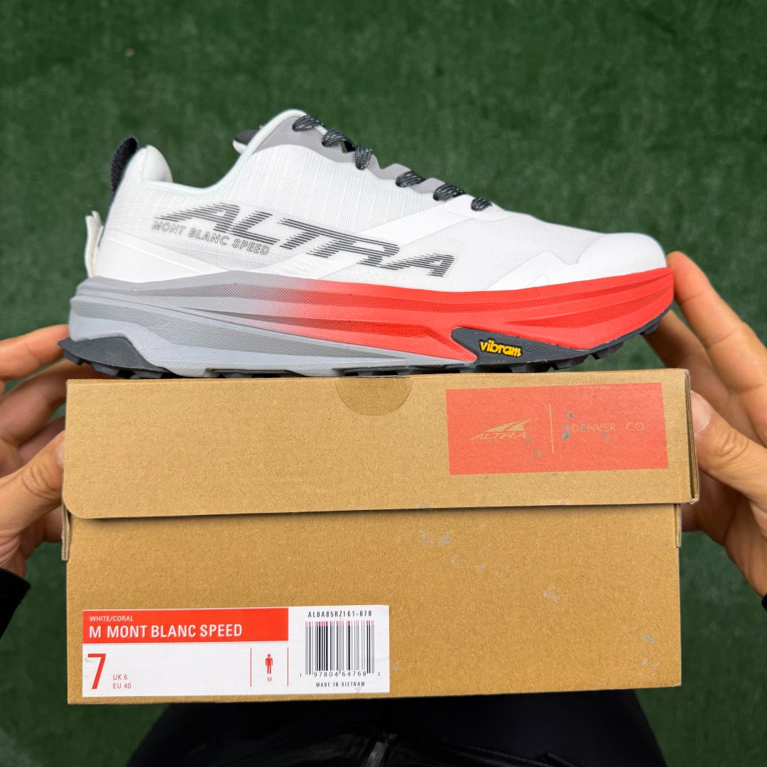 Altra Mont Blanc Speed White Red Men Women Lightweight Trail Running Shoes