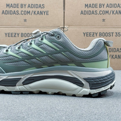 Hoka Mafate Three2 Gray-fluorescent cyan-green