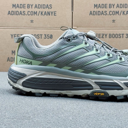 Hoka Mafate Three2 Gray-fluorescent cyan-green