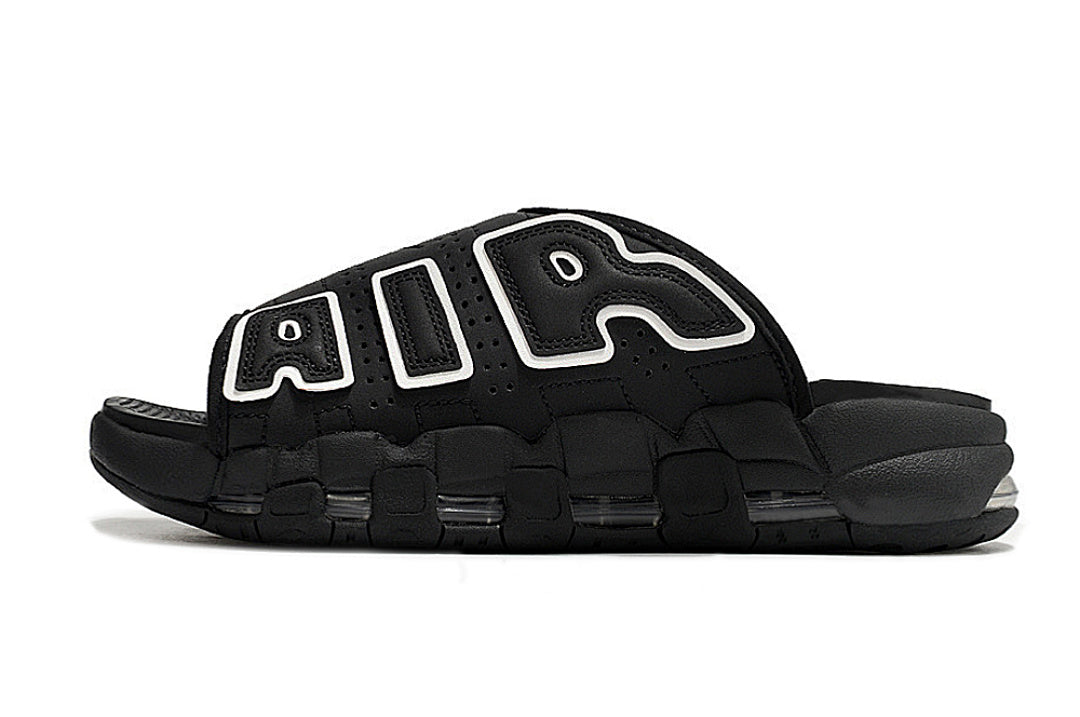 Nike Air More Uptempo Slides Black White FJ7808-002
