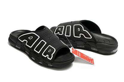 Nike Air More Uptempo Slides Black White FJ7808-002