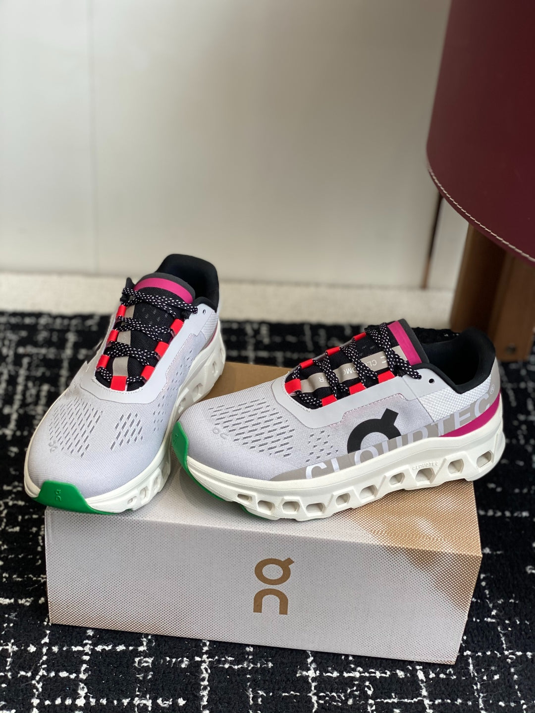 Cloudmonster White Grey Pink Green Cushioned Running Shoes Unisex Monster Chunky Sole Athletic Trainers