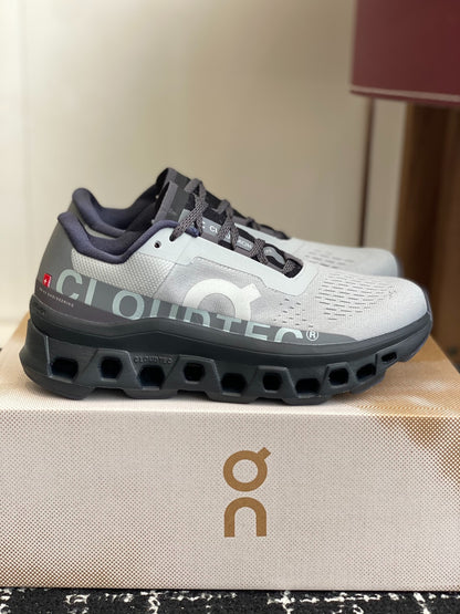 Cloudmonster Grey Black Cushioned Running Shoes Unisex Monster Chunky Sole Athletic Trainers
