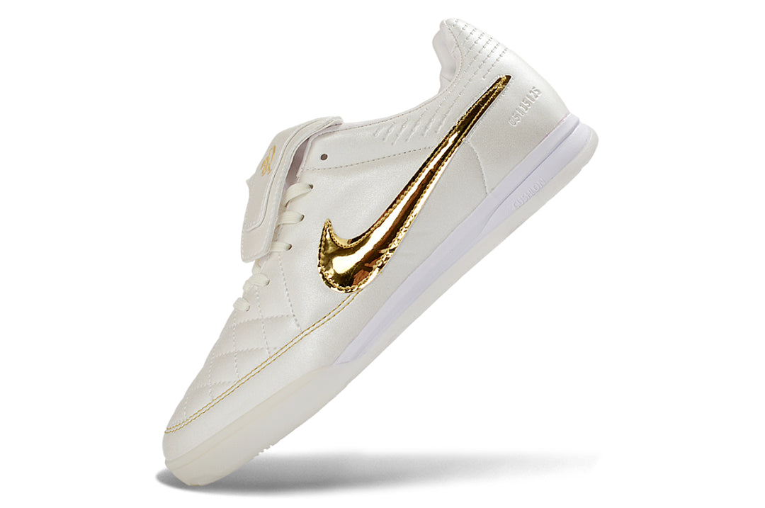 Nike x Ronaldinho Tiempo Legend SE 'Touch of Gold' IC Indoor Soccer Shoes (Summit White/Metallic Gold) IF4389-100