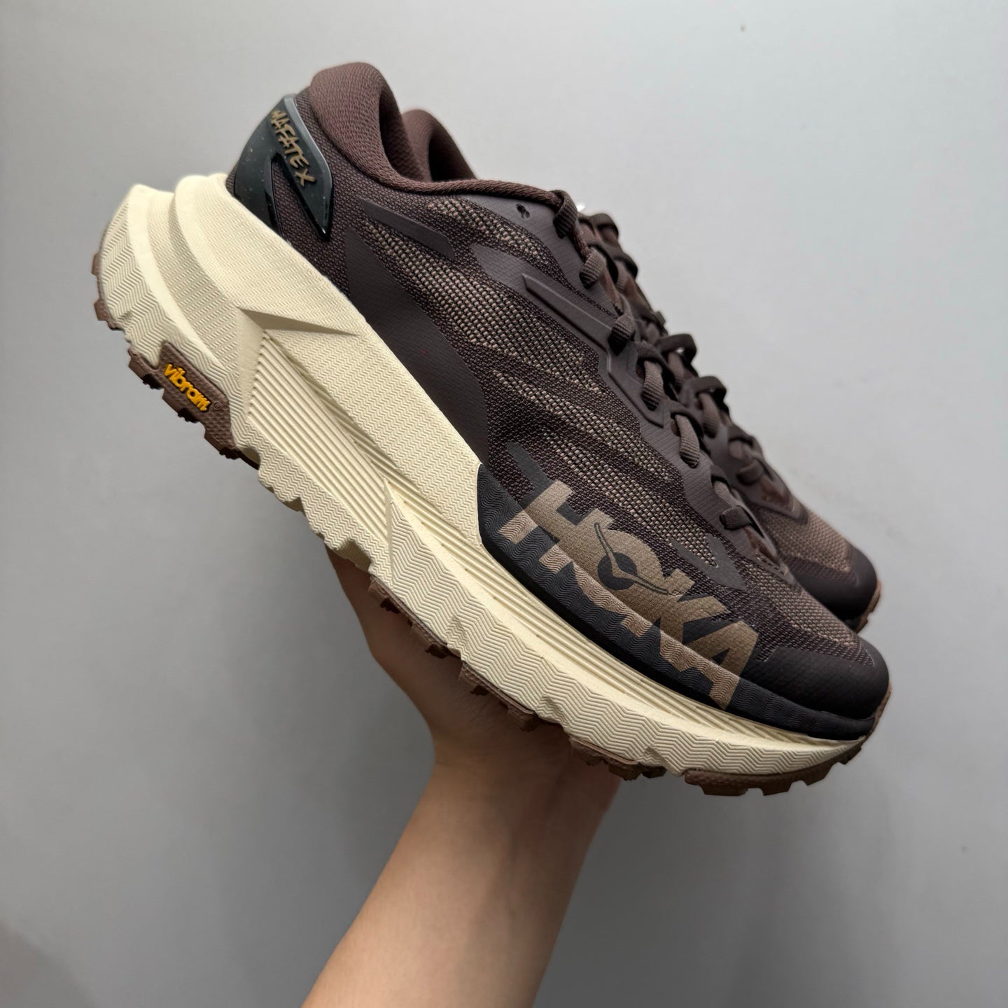 HOKA Mafate X Men's Trail Shoes - Brown/Cream
