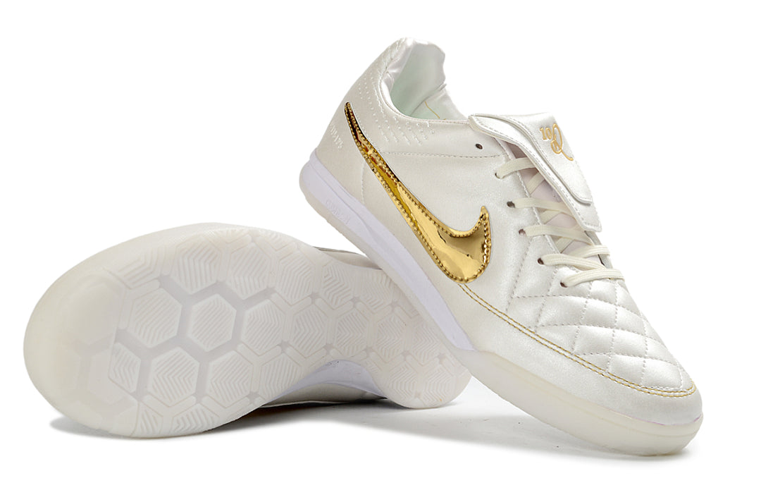 Nike x Ronaldinho Tiempo Legend SE 'Touch of Gold' IC Indoor Soccer Shoes (Summit White/Metallic Gold) IF4389-100