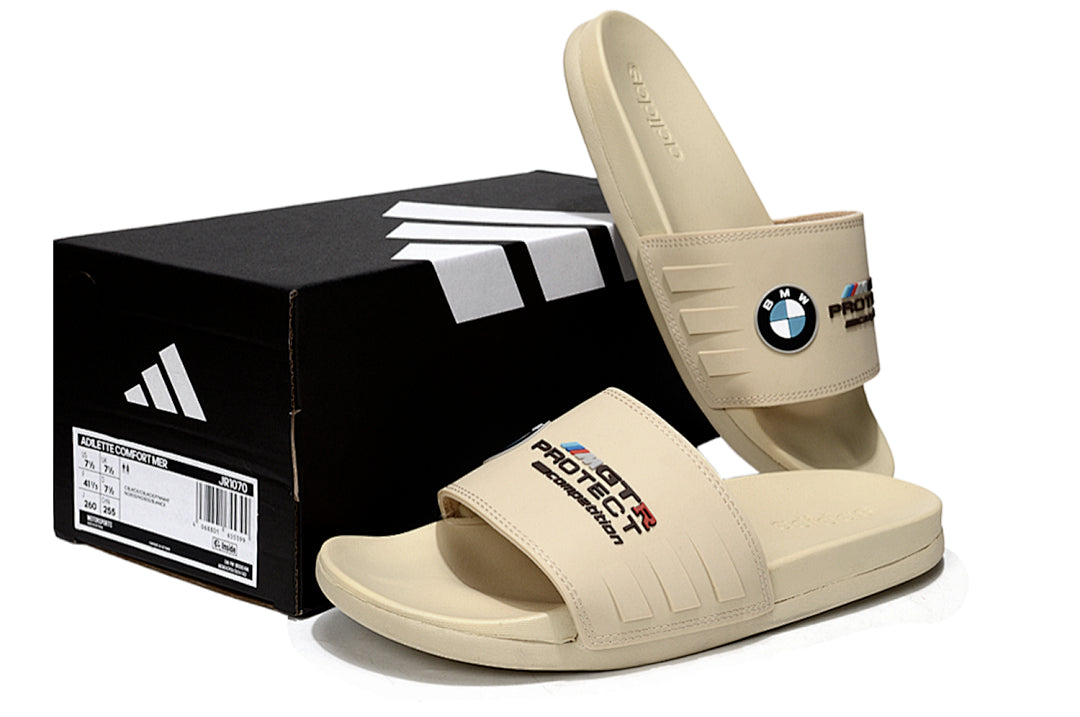 Adidas x BMW M GT3 Adilette Slides Beige Custom-Edition