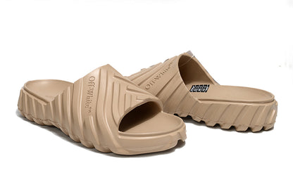Off-White Tread Slides Beige