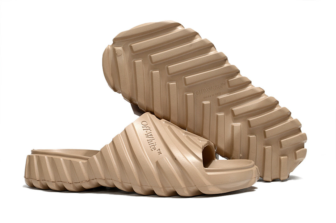 Off-White Tread Slides Beige
