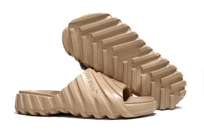 Off-White Tread Slides Beige
