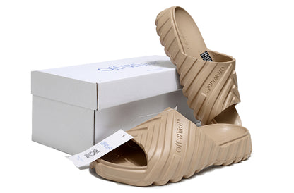 Off-White Tread Slides Beige