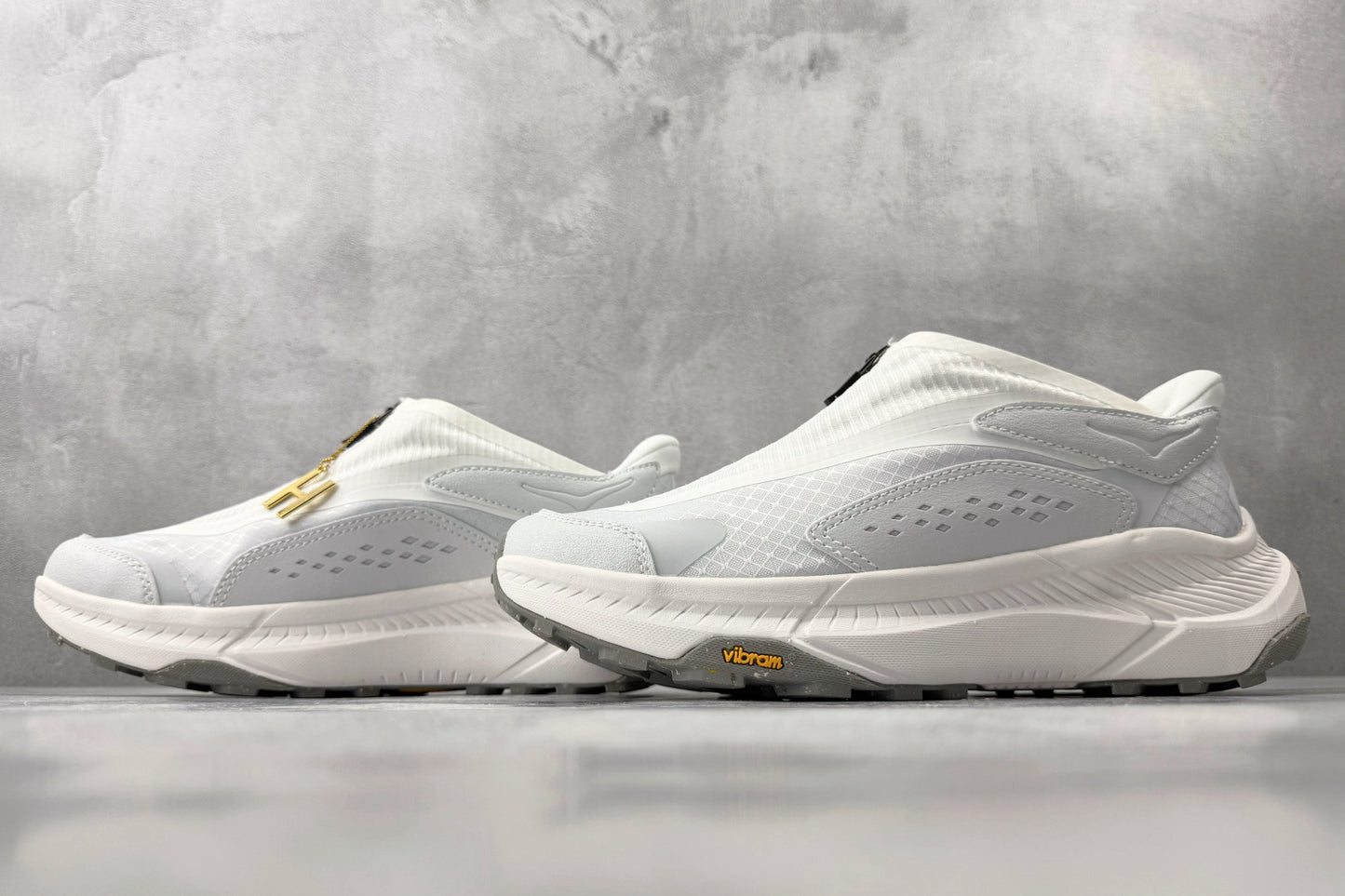 HOKA ONE ONE Project Transport "White / Cosmic Grey" Slip-On Sneakers