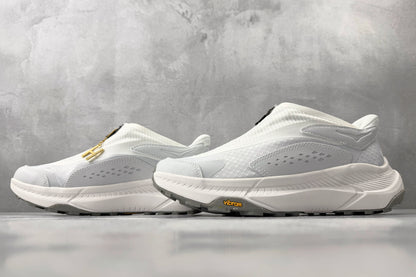 HOKA ONE ONE Project Transport "White / Cosmic Grey" Slip-On Sneakers
