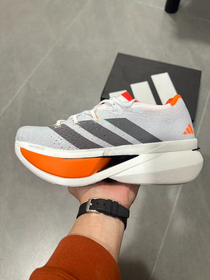 Adidas ADIZERO PRIME X3 STRUNG (Cloud White / Grey / Solar Red colorway)