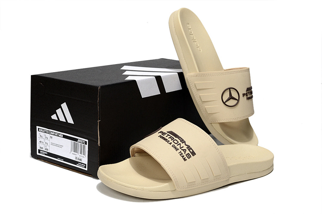 Adidas x Mercedes-Benz Adilette Slides Beige Custom-Edition
