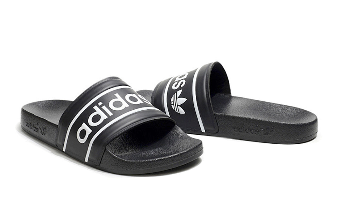 Adidas Originals Adilette Core Black/White Logo Slide Sandals GX6968