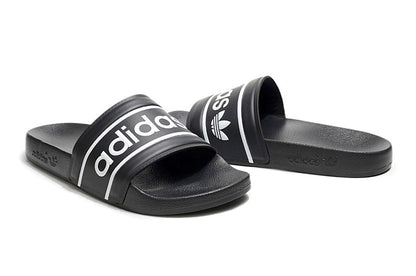 Adidas Originals Adilette Core Black/White Logo Slide Sandals GX6968