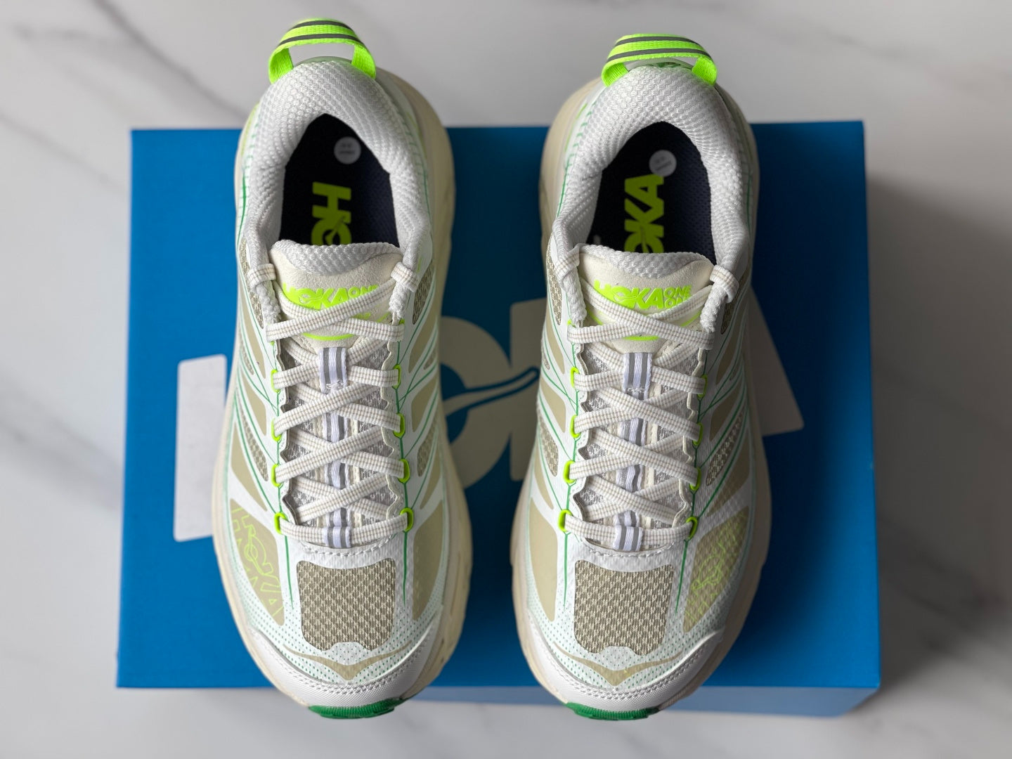 HOKA Mafate Speed 2 Beige | Fluorescent Green