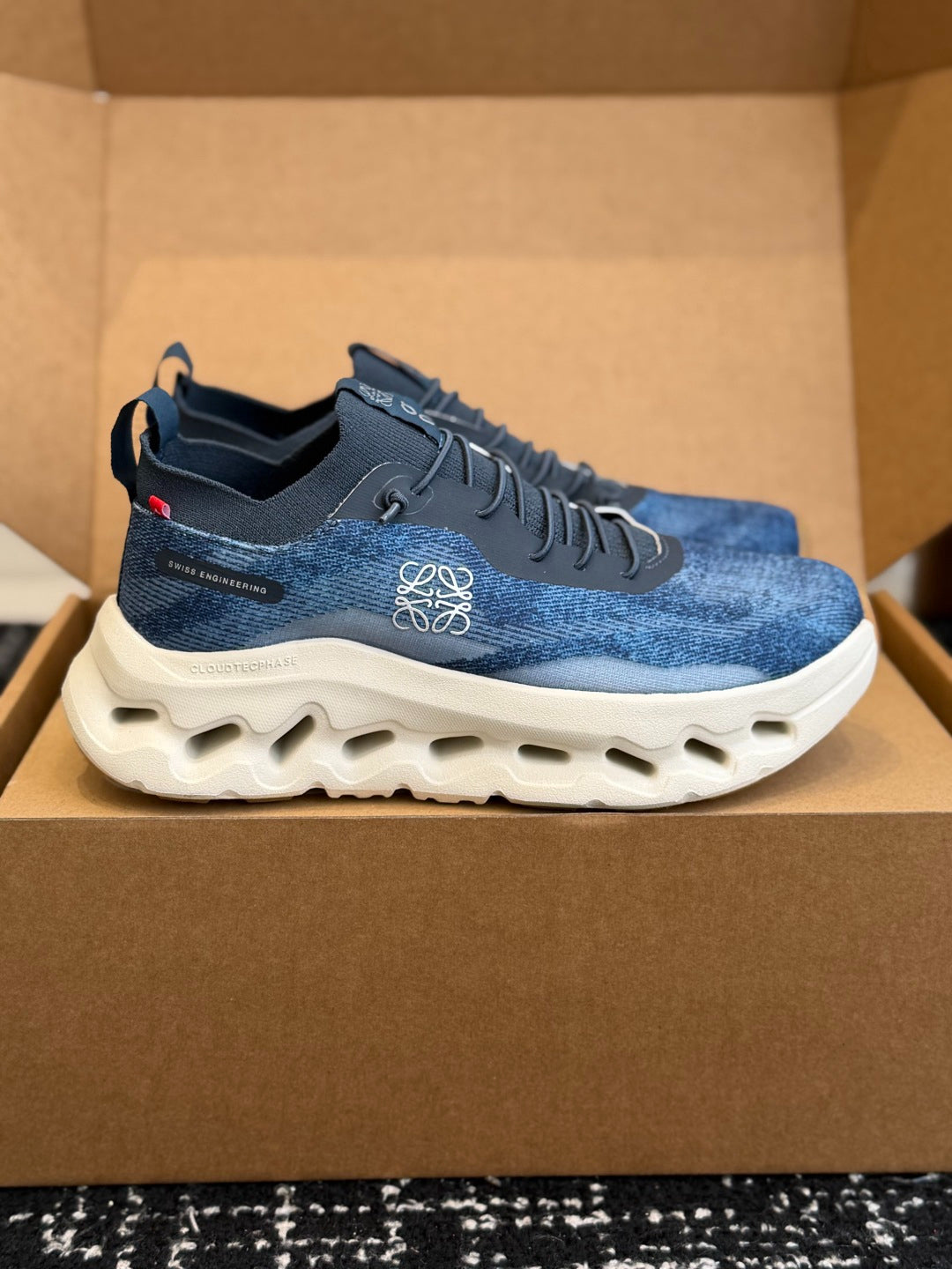 LOEWE x On Cloudtilt Denim Print Knit Jogging Casual Sneakers
