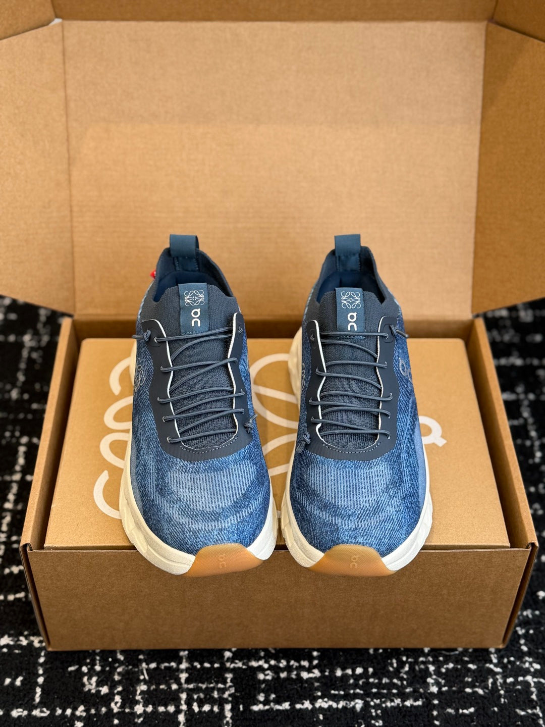 LOEWE x On Cloudtilt Denim Print Knit Jogging Casual Sneakers