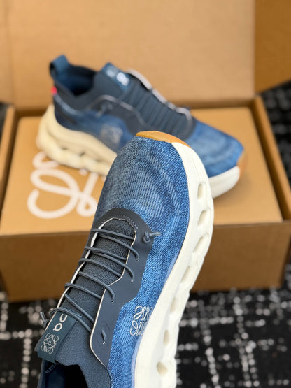LOEWE x On Cloudtilt Denim Print Knit Jogging Casual Sneakers