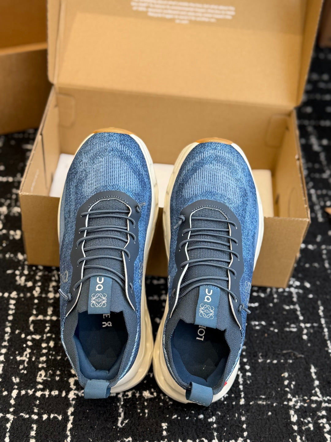 LOEWE x On Cloudtilt Denim Print Knit Jogging Casual Sneakers