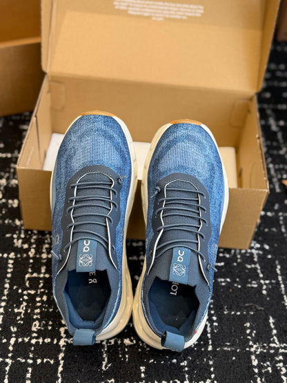 LOEWE x On Cloudtilt Denim Print Knit Jogging Casual Sneakers