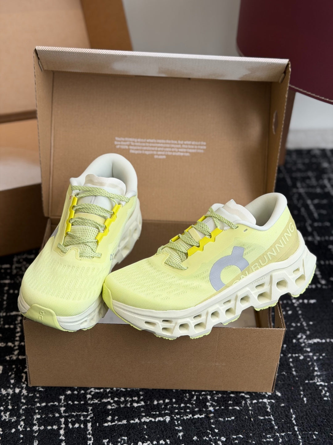 On Cloudmonster 3 Lime Yellow Cushioned Road Running Sneakers