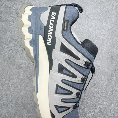 Salomon XA Pro 3D V9 GTX Grey Blue Men Women Waterproof Trail Shoes