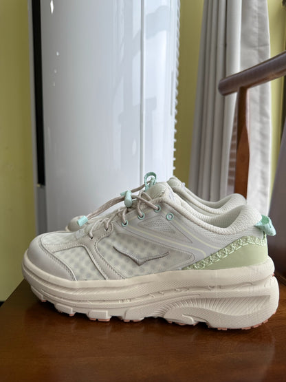 Hoka U Bondi B3LS Oat Milk White Pink Peach Blue Shoes 1155351