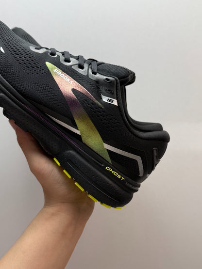 Brooks Men's Ghost 15 Neutral Road Running Shoes (Black/Pearl/Nightlife)