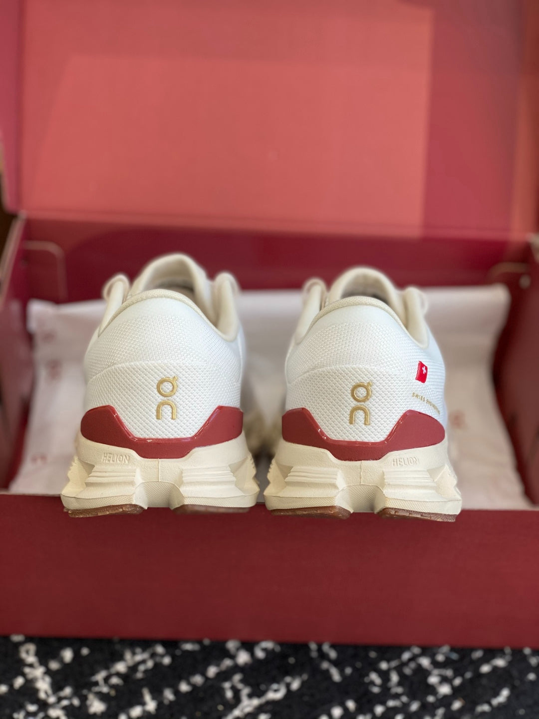 On Cloud X Off White Red Gold Mesh Casual Training Sneakers