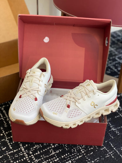 On Cloud X Off White Red Gold Mesh Casual Training Sneakers