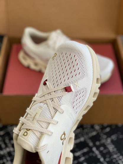 On Cloud X Off White Red Gold Mesh Casual Training Sneakers