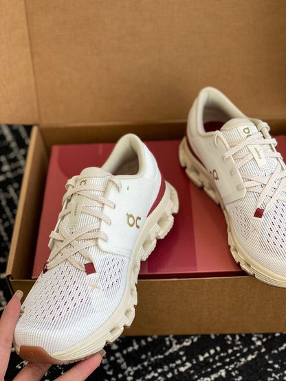 On Cloud X Off White Red Gold Mesh Casual Training Sneakers