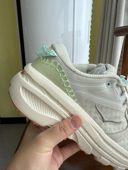 Hoka U Bondi B3LS Oat Milk White Pink Peach Blue Shoes 1155351