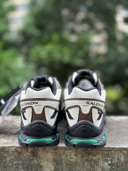 Salomon XA Pro 3D Brown Beige Green Accent Outdoor Performance Sneakers