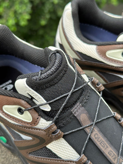 Salomon XA Pro 3D Brown Beige Green Accent Outdoor Performance Sneakers