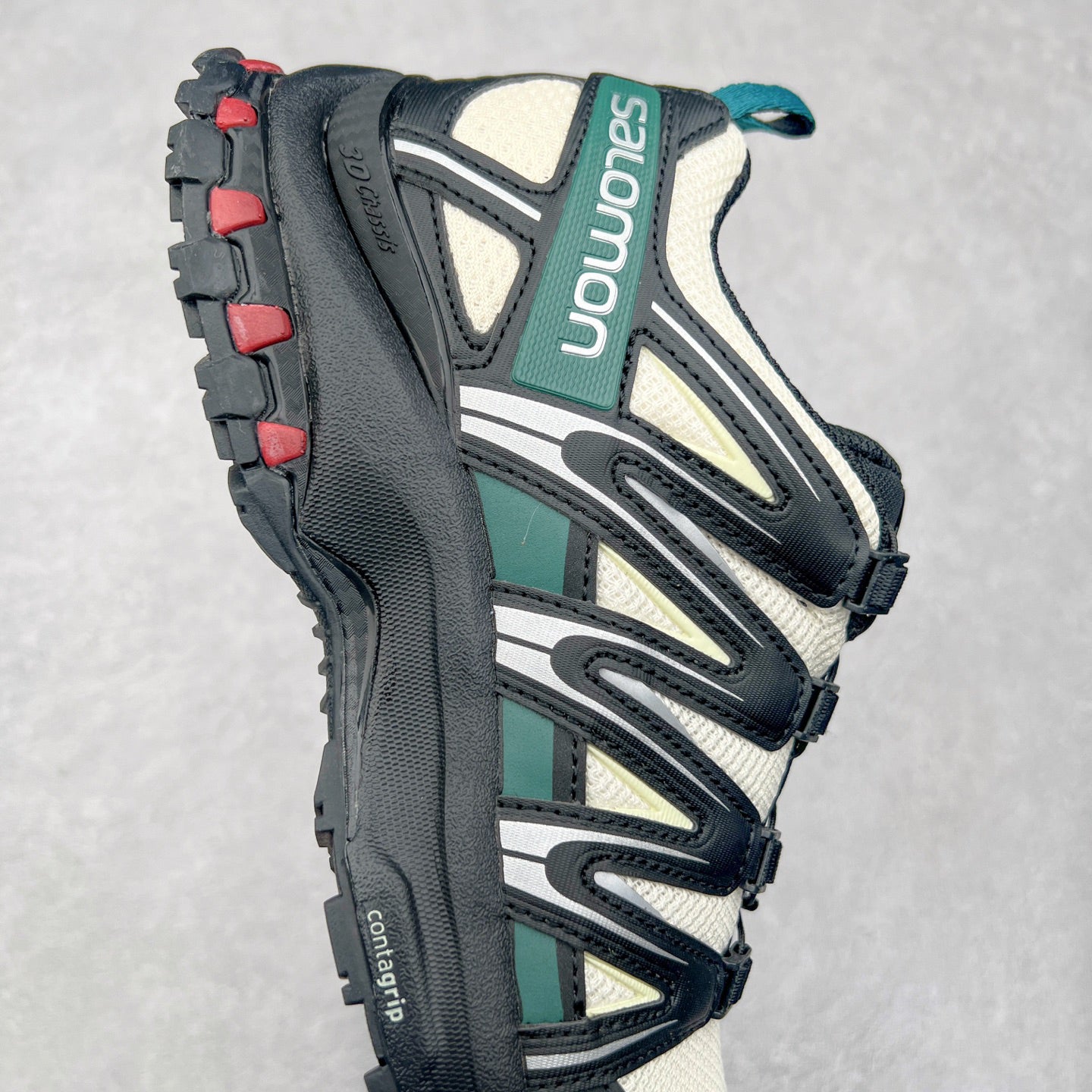Salomon XA Pro 3D Black Green Cream Red Unisex Trail Running Sneakers