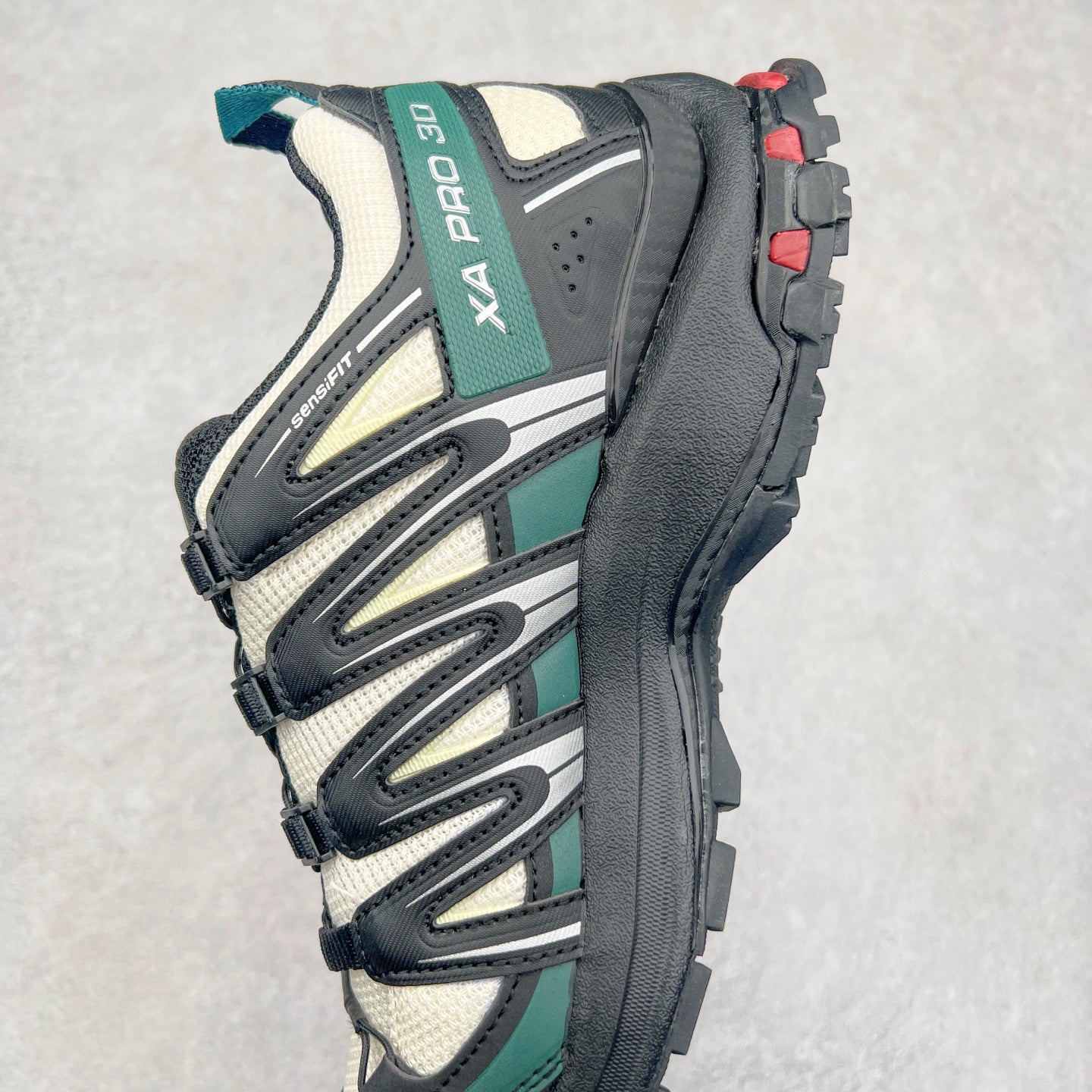Salomon XA Pro 3D Black Green Cream Red Unisex Trail Running Sneakers