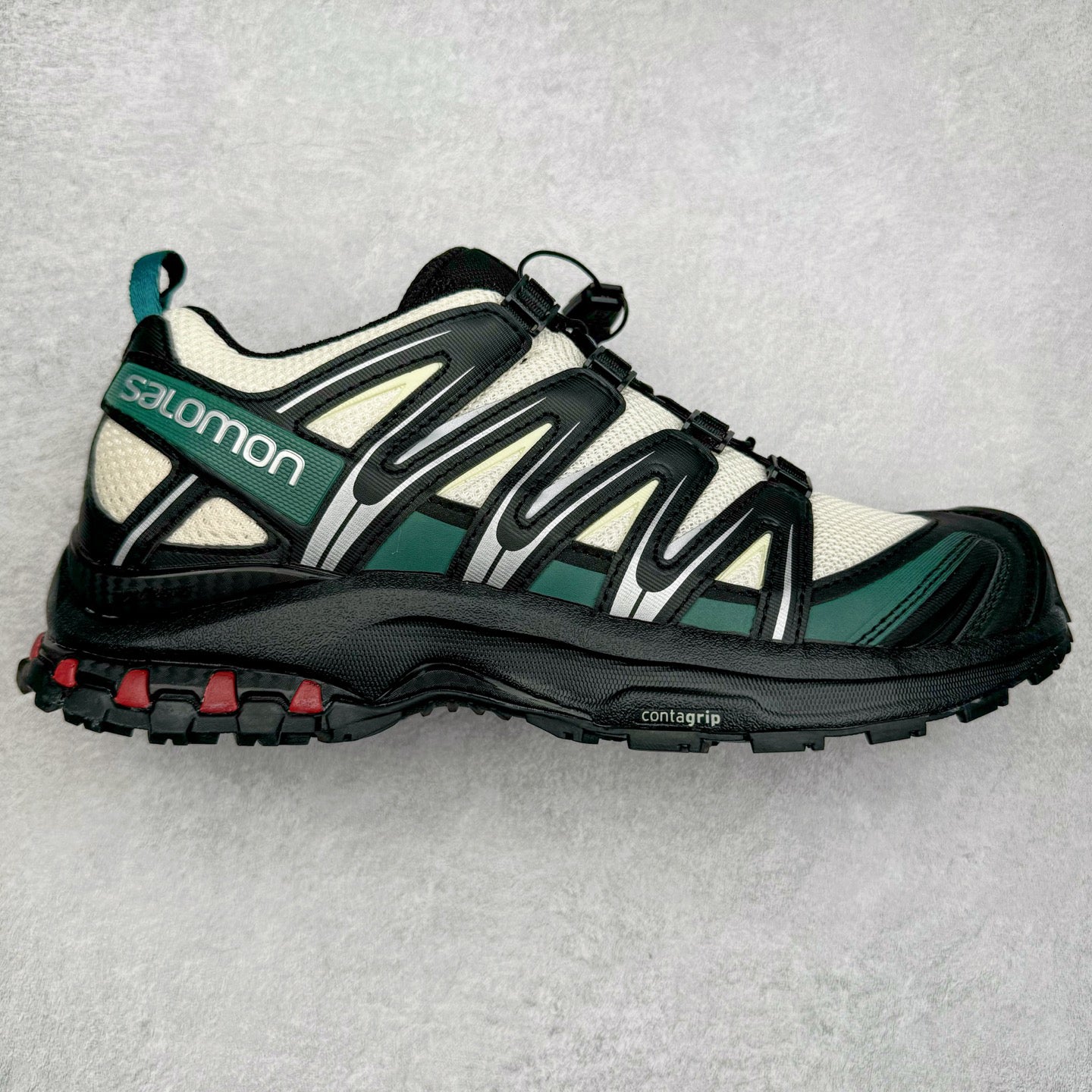 Salomon XA Pro 3D Black Green Cream Red Unisex Trail Running Sneakers