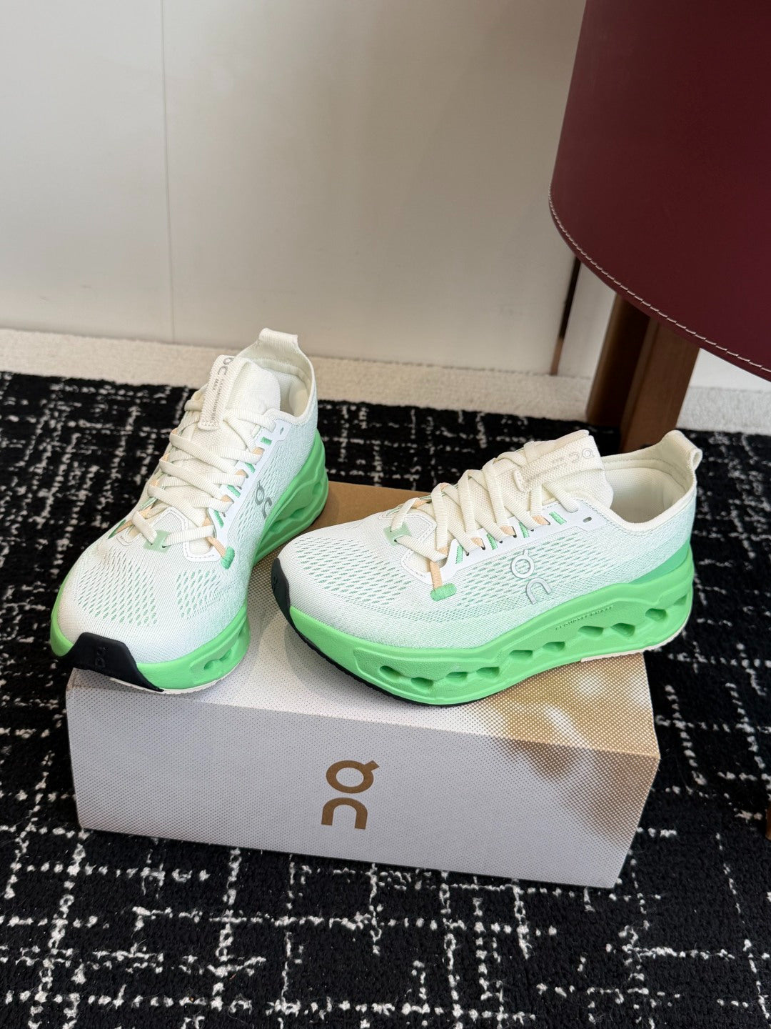 On Cloudtilt Unisex Sport Sneakers Cream White Bright Lime Green Hollow CloudTec Phase Midsole Road Running Shoes