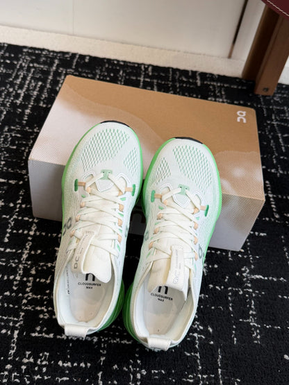 On Cloudtilt Unisex Sport Sneakers Cream White Bright Lime Green Hollow CloudTec Phase Midsole Road Running Shoes