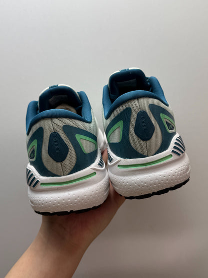 Brooks Men's Adrenaline GTS 23 Supportive Road Running Shoes (Oyster/Deep Teal/Green Gecko)