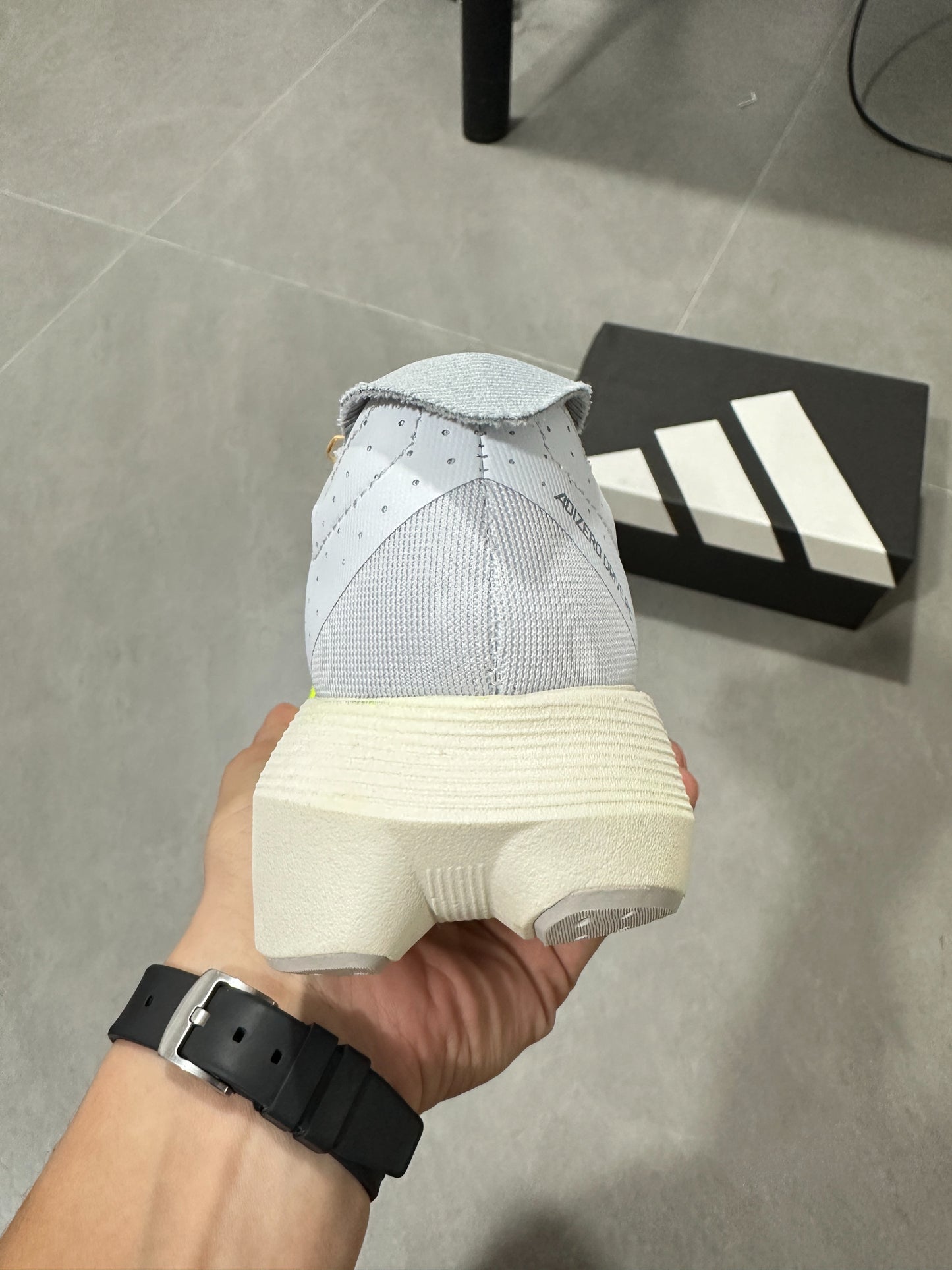 Adidas Duramo Speed (Cloud White / Core Black / Lucid Lemon colorway)
