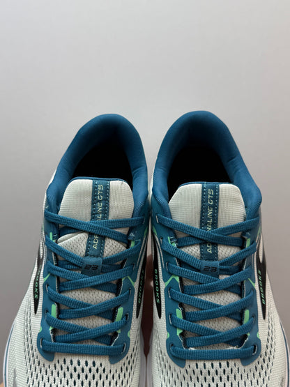Brooks Men's Adrenaline GTS 23 Supportive Road Running Shoes (Oyster/Deep Teal/Green Gecko)