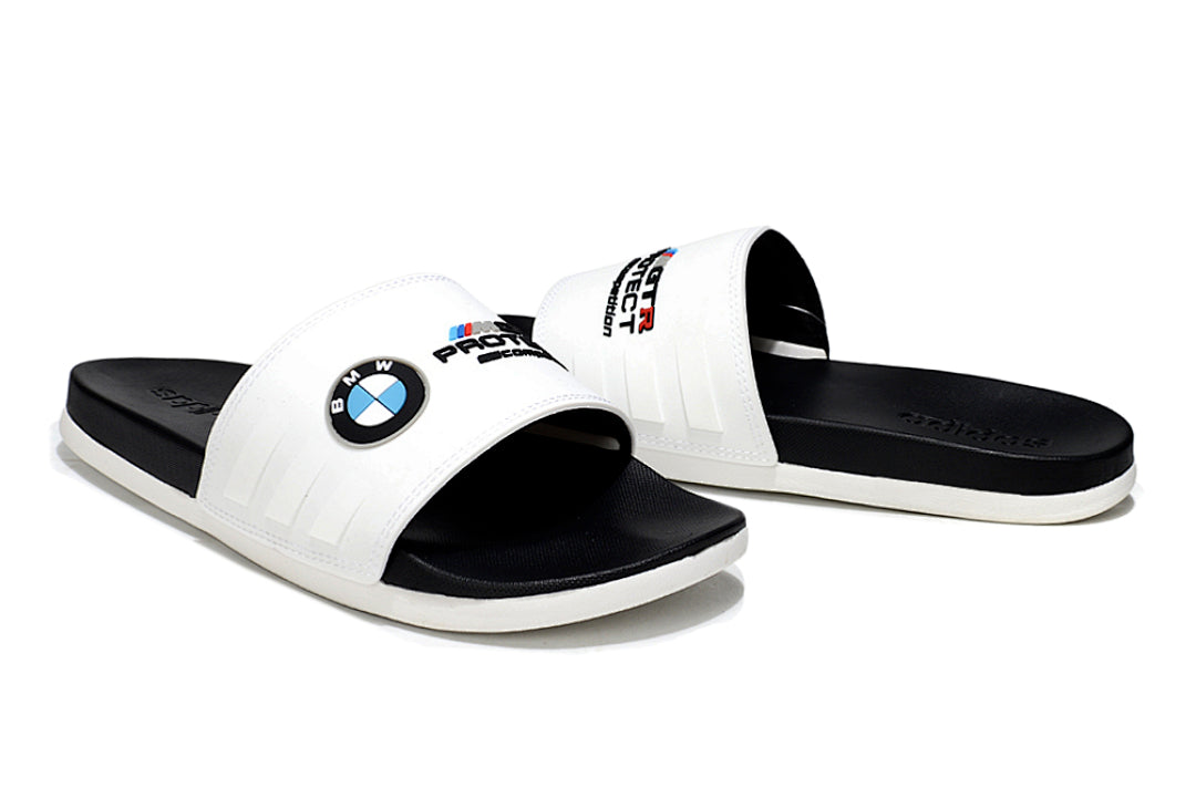 Adidas x BMW M GT3 Adilette Slides White Black Custom-Edition