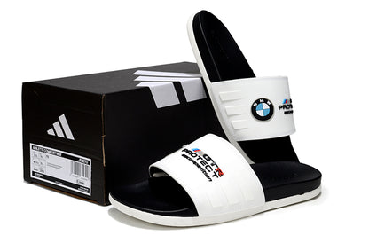 Adidas x BMW M GT3 Adilette Slides White Black Custom-Edition