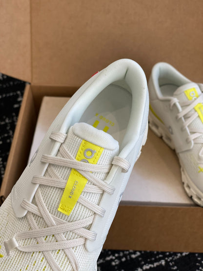 On Cloud X White Lemon Yellow Mesh Cross Training Jogging Sneakers